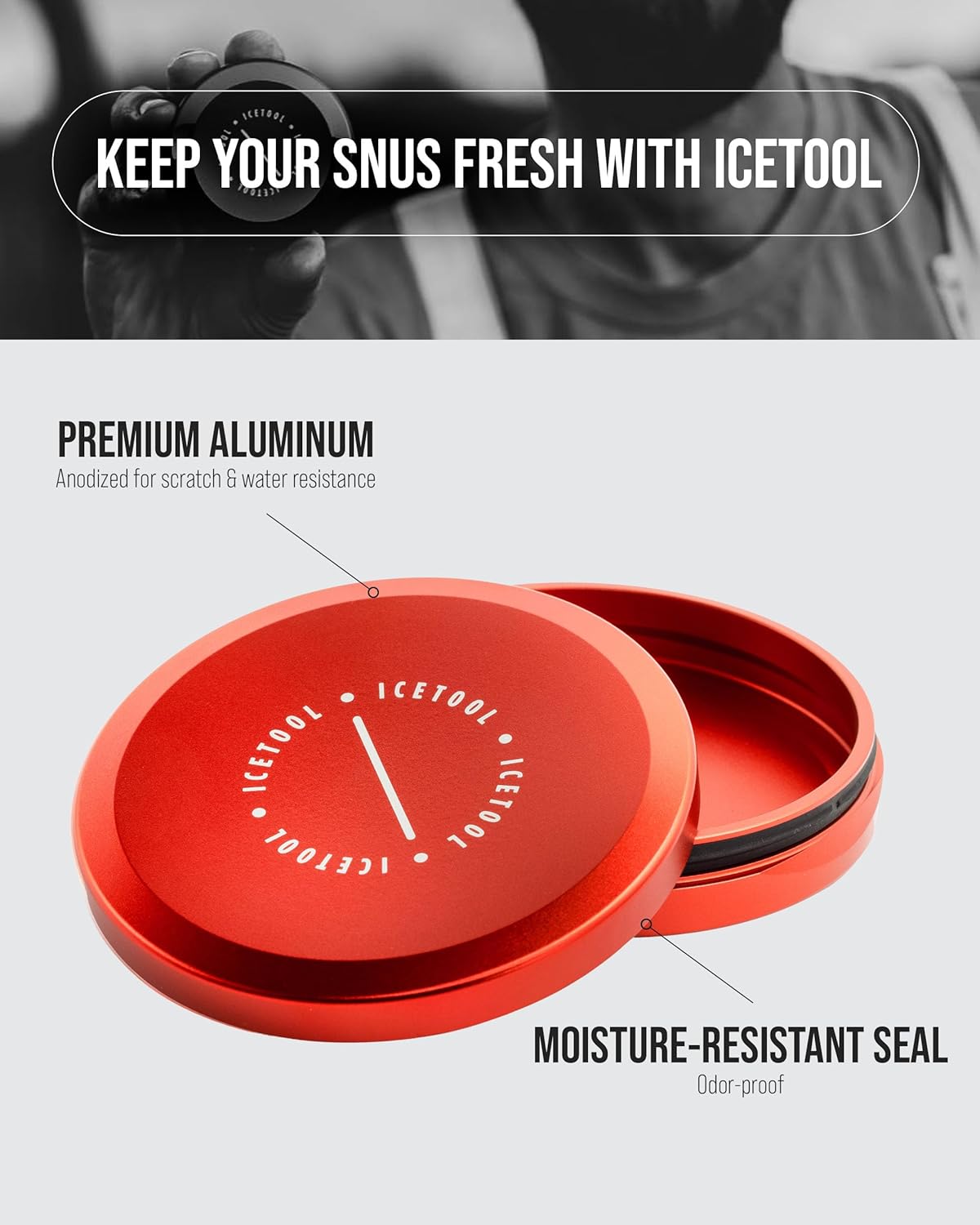 Slim Can – Metal Pouch Container for Zyn – Durable Anodized Aluminum Container – Moisture & Odor-Proof Box to Preserve Freshness – 2.83" x0.59\u201D Can – Red